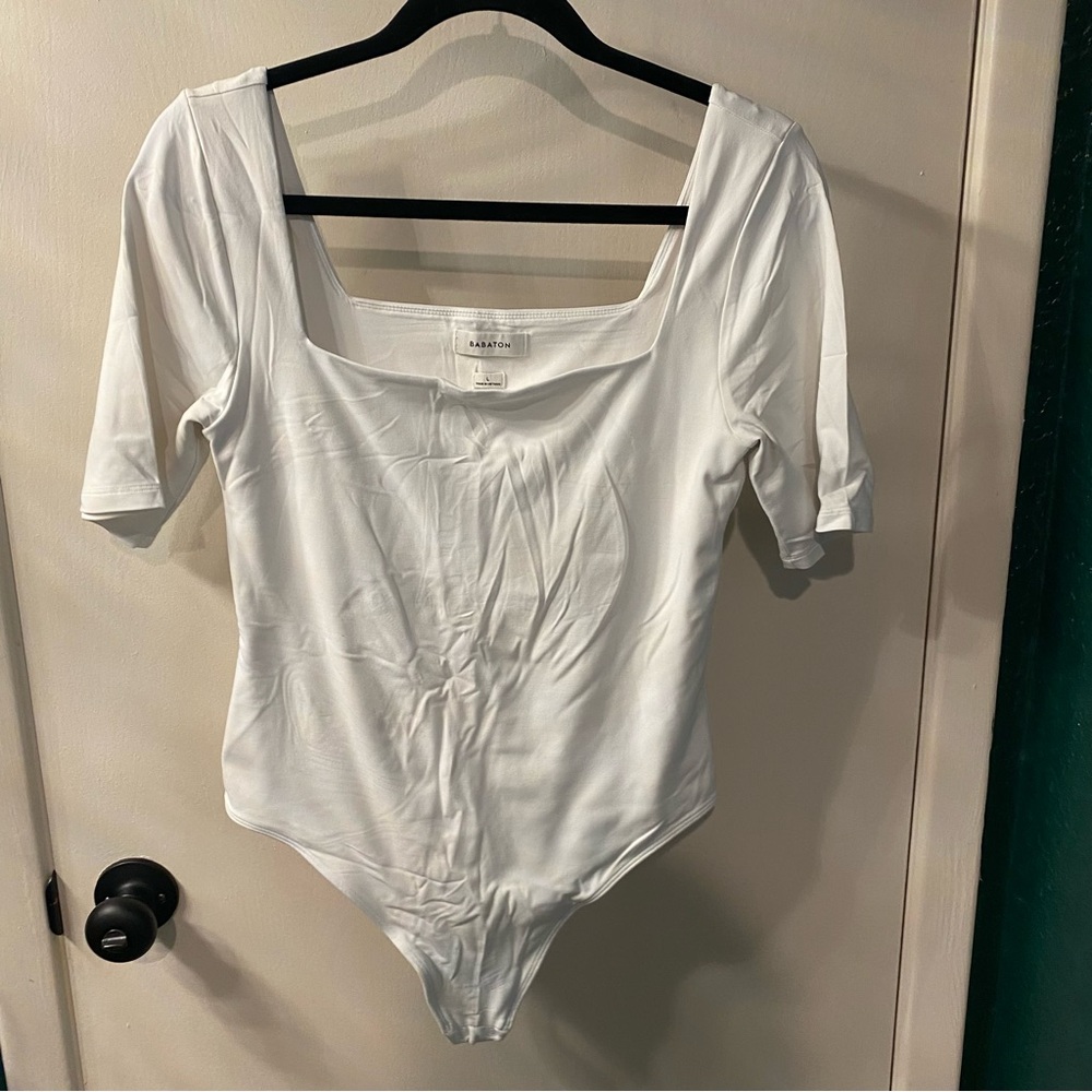 Babaton White Bodysuit Top